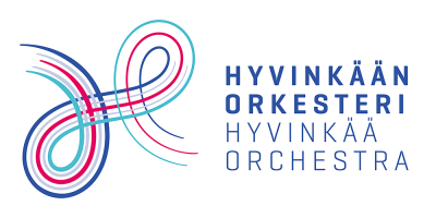 Hyvinkään orkesterin logo, jossa H kirjain muodostuu erivärisistä viivoista