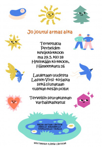 Perheiden kevätkirkko 29.8.2023 klo 18.00 Hyvinkään kirkossa