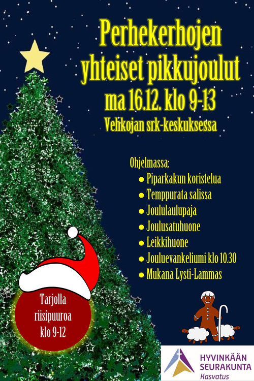 Perhekerhojen yhteiset pikkujoulut Perhekerhojen yhteiset pikkujoulut