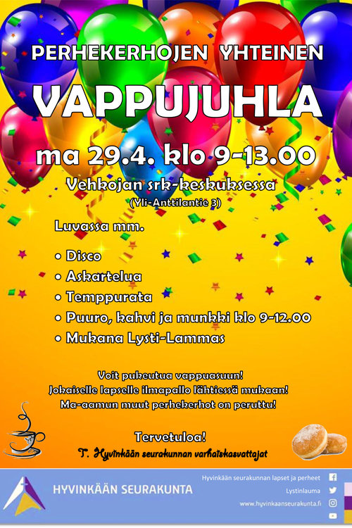 Perhekerhojen yhteinen vapputapahtuma Perhekerhojen yhteinen vapputapahtuma