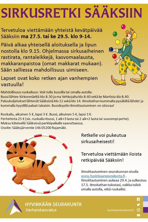 Perheiden retkipäivä Sääksiin Perheiden retkipäivä Sääksiin